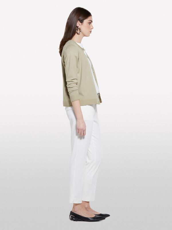 Streç Pamuklu Normal Bel Chino Pantolon Kadın Bej Pantolon - 325P4BYW55AH6