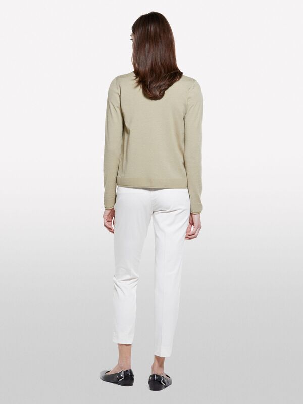 Streç Pamuklu Normal Bel Chino Pantolon Kadın Bej Pantolon - 325P4BYW55AH6