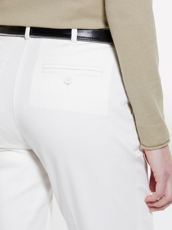 Streç Pamuklu Normal Bel Chino Pantolon Kadın Bej Pantolon - 325P4BYW55AH6