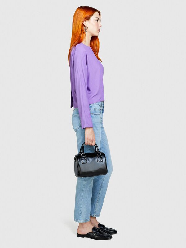 Streç Pamuklu Normal Bel Düz Paça Denim Pantolon Kadın Mavi Pantolon - 324P4W44576T6