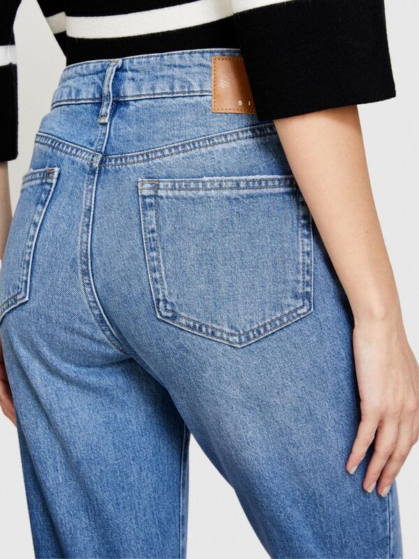 Streç Pamuklu Normal Bel Slim Fit Denim Pantolon Kadın Buz mavisi Pantolon - 324P4TLALE03B