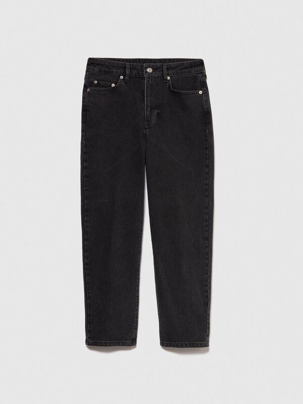 Streç Pamuklu Normal Bel Slim Fit Denim Pantolon Kadın Siyah Pantolon - 324P4TLALE03B