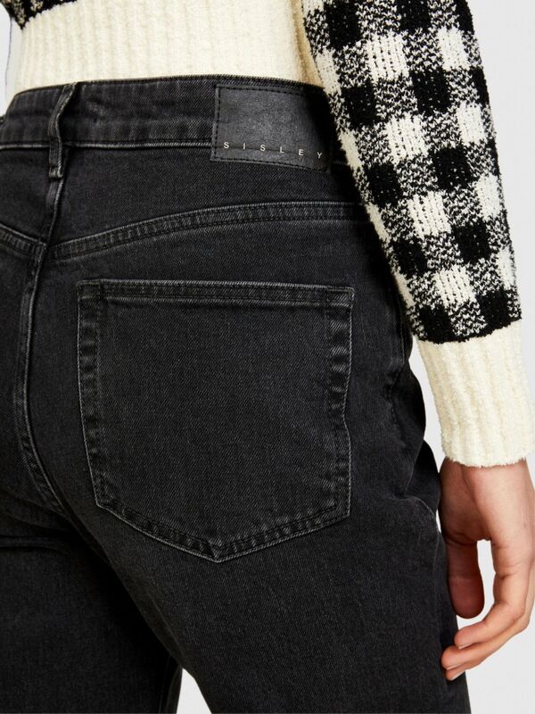 Streç Pamuklu Normal Bel Slim Fit Denim Pantolon Kadın Siyah Pantolon - 324P4TLALE03B