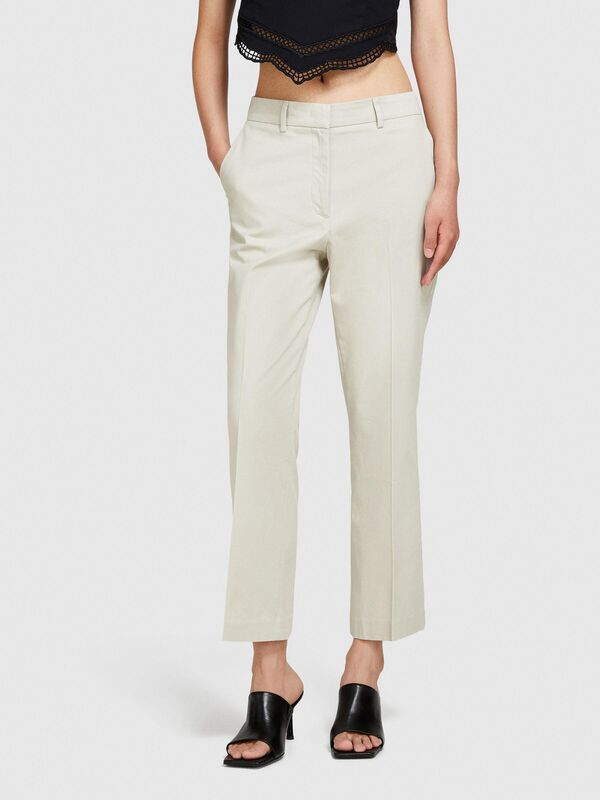 Streç Pamuklu Pileli Pantolon Kadın Bej Pantolon - 324P4IULLF02Y