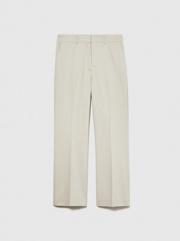 Streç Pamuklu Pileli Pantolon Kadın Bej Pantolon - 324P4IULLF02Y