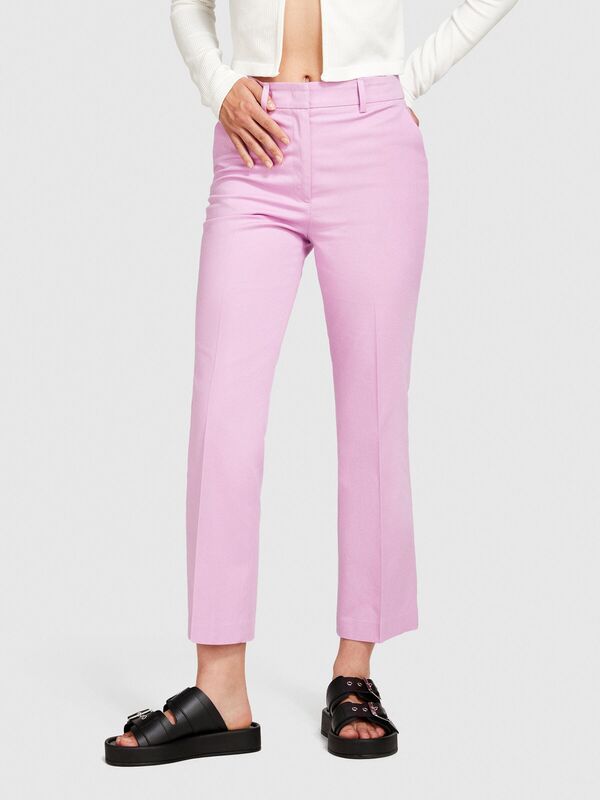 Streç Pamuklu Pileli Pantolon Kadın Sarı Pantolon - 324P4IULLF02Y