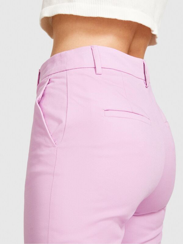 Streç Pamuklu Pileli Pantolon Kadın Sarı Pantolon - 324P4IULLF02Y