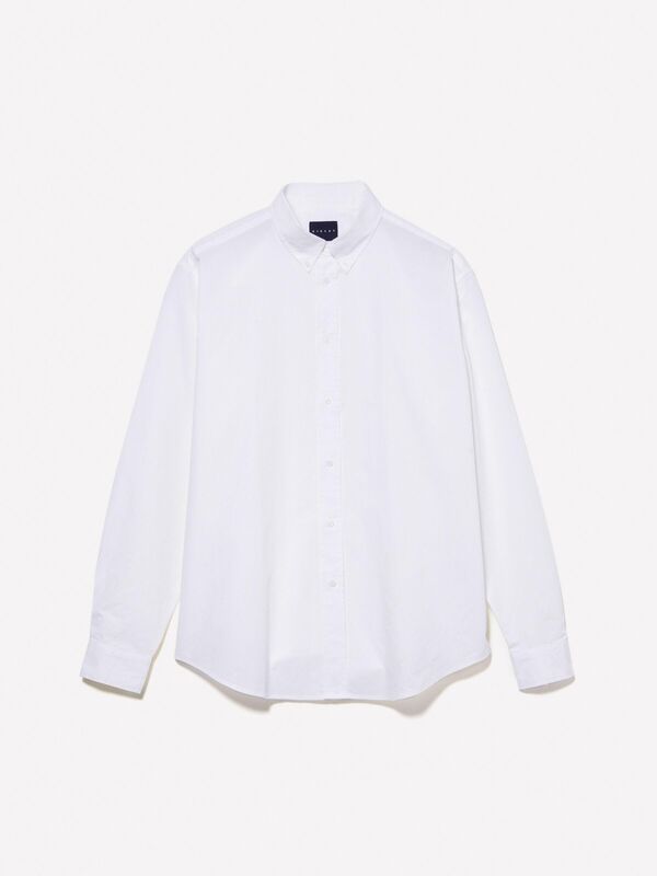 Streç Pamuklu Regular Fit Gömlek Erkek Beyaz Gömlek - 325P58FJSQ04F