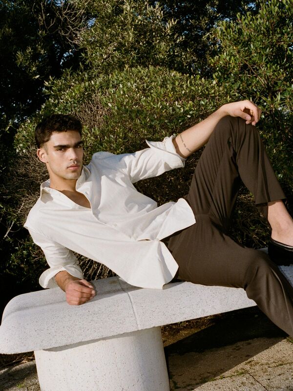 Streç Pamuklu Regular Fit Gömlek Erkek Beyaz Gömlek - 325P58FJSQ04F