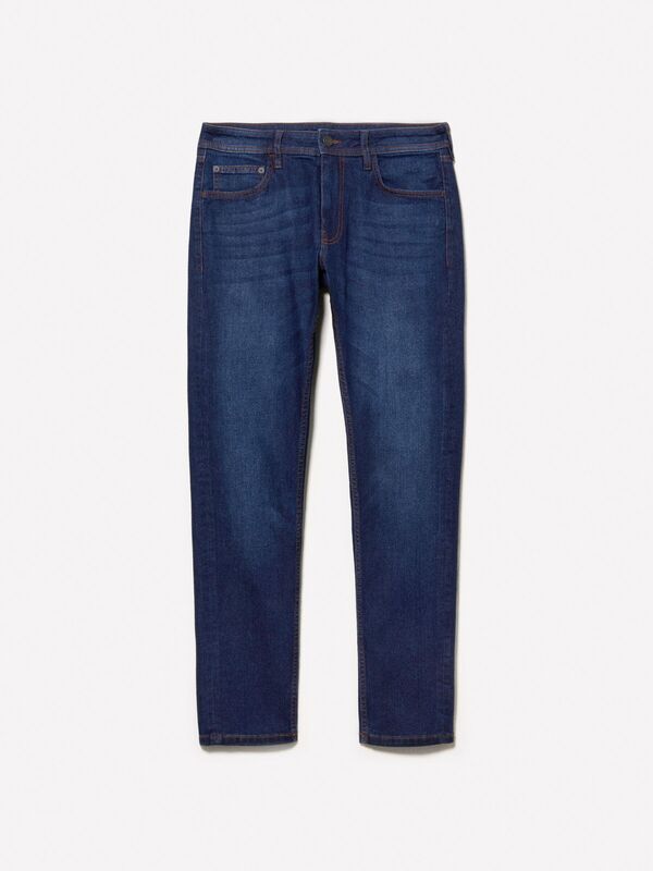 Streç Pamuklu Taş Yıkama Orta Bel Slim Fit Denim Pantolon Erkek Buz mavisi Denim Pantolon - 325P4TAYSE02J