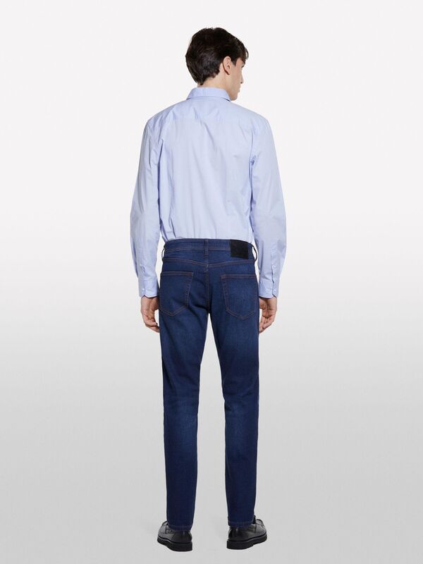 Streç Pamuklu Taş Yıkama Orta Bel Slim Fit Denim Pantolon Erkek Buz mavisi Denim Pantolon - 325P4TAYSE02J