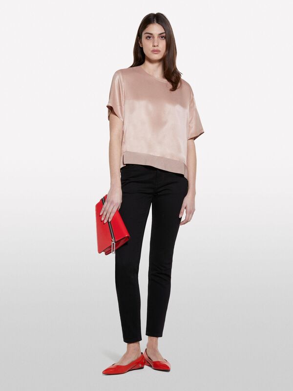 Streç Pamuklu Taş Yıkama Yüksel Bel Slim Fit Pantolon Kadın Siyah Denim Pantolon - 325P47KZLE044