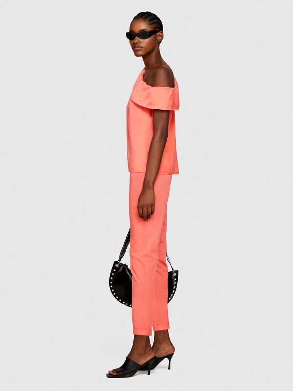 Streç Pamuklu Yanları Cepli Cigarette Pantolon Kadın Düzenlenecek Pantolon - 324P4ED4LF00R