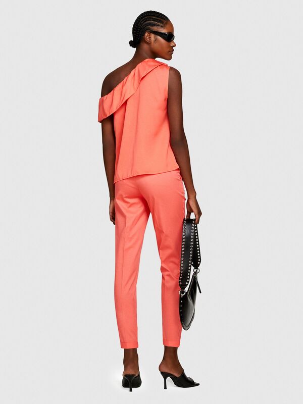 Sisley - Streç Pamuklu Yanları Cepli Cigarette Pantolon Kadın Düzenlenecek Pantolon - 324P4ED4LF00R