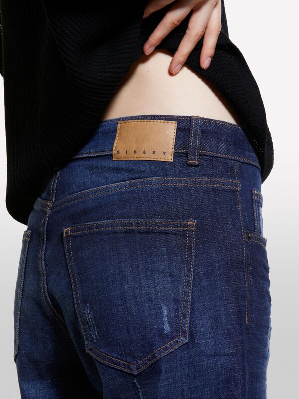 Streç Pamuklu Yüksek Bel Kıvrık Paça Denim Pantolon Kadın Haki Mix Pantolon - 324A47DF575O7