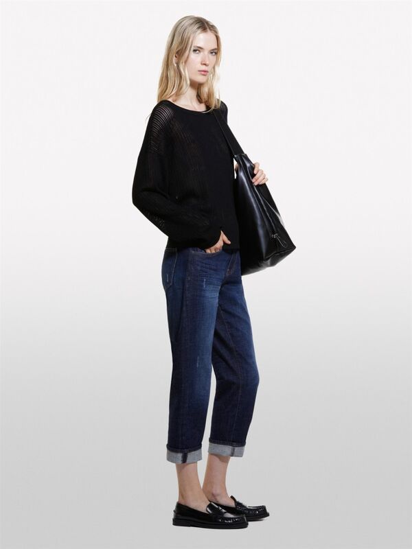 Streç Pamuklu Yüksek Bel Kıvrık Paça Denim Pantolon Kadın Haki Mix Pantolon - 324A47DF575O7