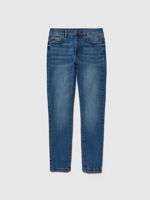 Streç Pamuklu Yüksek Bel Skinny Fit Denim Pantolon Kadın Siyah Mix Pantolon - 324P44PMLE01K