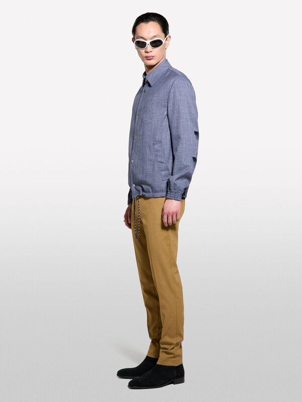 Streç Viskozlu Büzme İp Detaylı Regular Fit Ceket Erkek Siyah Ceket - 325P2LPMSN03X