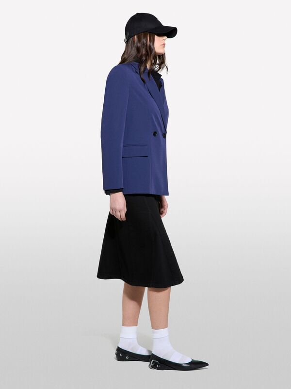 Streç Viskozlu Düğme Detaylı Regular Fit Blazer Ceket Kadın LACİVERT Ceket - 325P2KVXLW02R