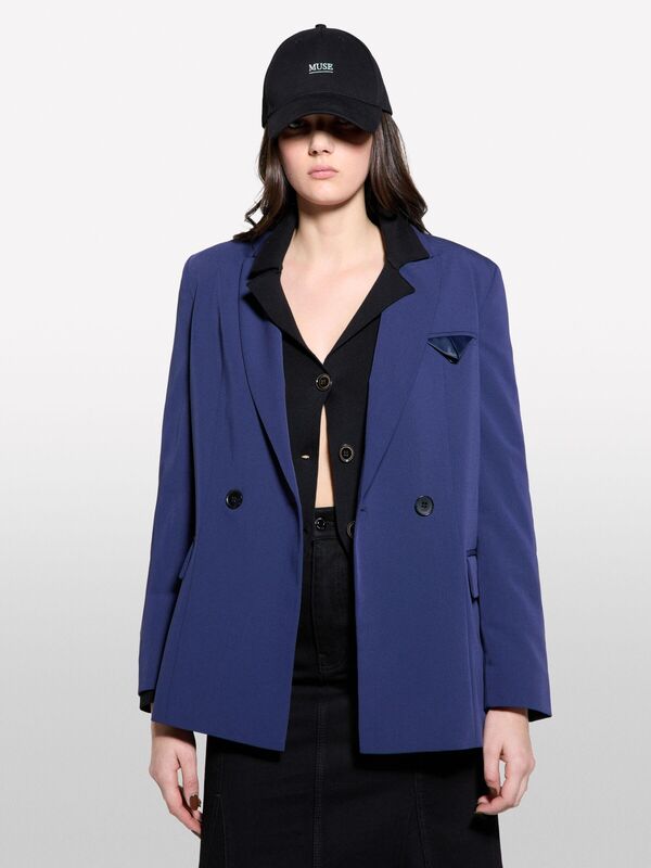 Sisley - Streç Viskozlu Düğme Detaylı Regular Fit Blazer Ceket Kadın LACİVERT Ceket - 325P2KVXLW02R Sisley - Streç Viskozlu Düğme Detaylı Regular Fit Blazer Ceket Kadın LACİVERT Ceket - 325P2KVXLW02R