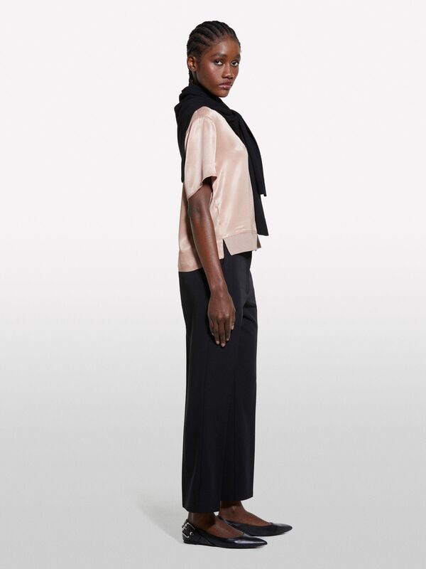 Streç Viskozlu Fransız Cepli Pantolon Kadın Siyah Pantolon - 325P4KVXLE02X