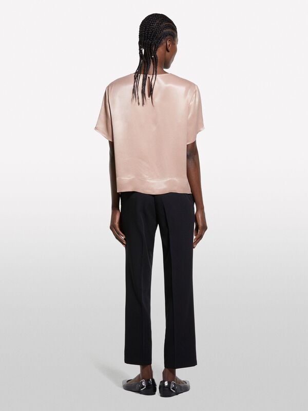 Streç Viskozlu Fransız Cepli Pantolon Kadın Siyah Pantolon - 325P4KVXLE02X