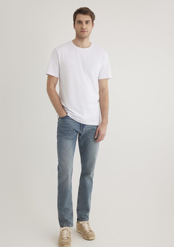 STRETCH TİŞÖRT Erkek Beyaz T-Shirt - M061747