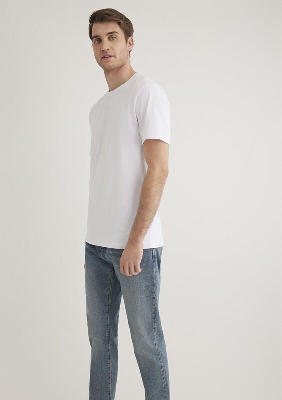 STRETCH TİŞÖRT Erkek Beyaz T-Shirt - M061747