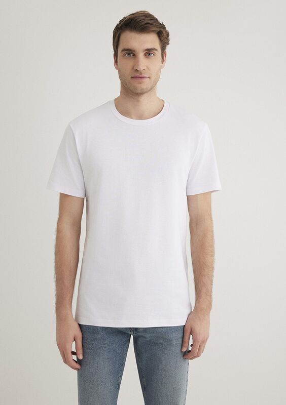 STRETCH TİŞÖRT Erkek Beyaz T-Shirt - M061747