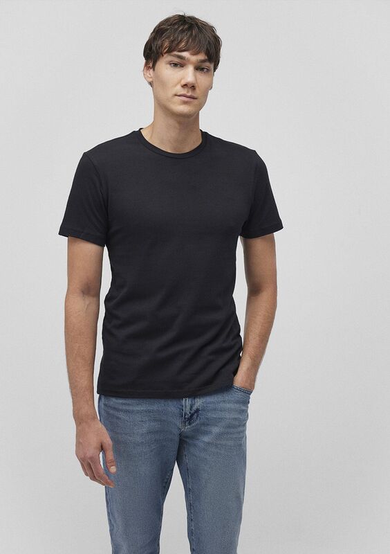 STRETCH TİŞÖRT Erkek Siyah Basic T-Shirt - M061747