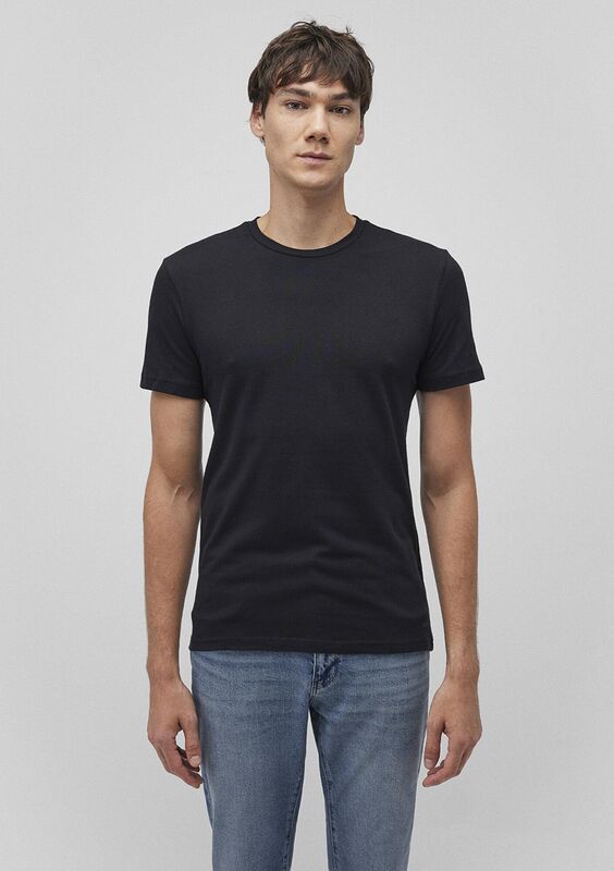 STRETCH TİŞÖRT Erkek Siyah Basic T-Shirt - M061747