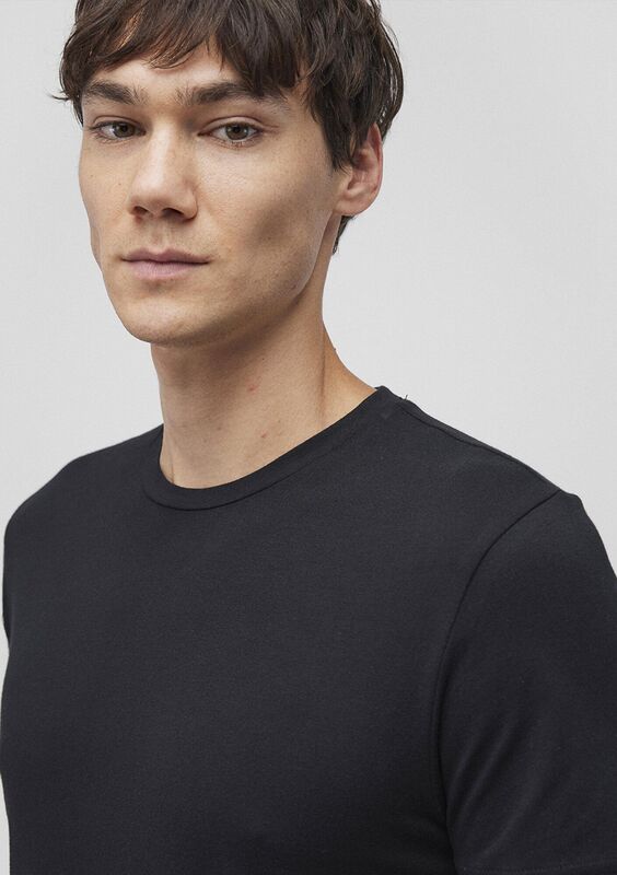 STRETCH TİŞÖRT Erkek Siyah Basic T-Shirt - M061747