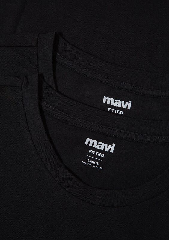 STRETCH TİŞÖRT Erkek Siyah Basic T-Shirt - M061747