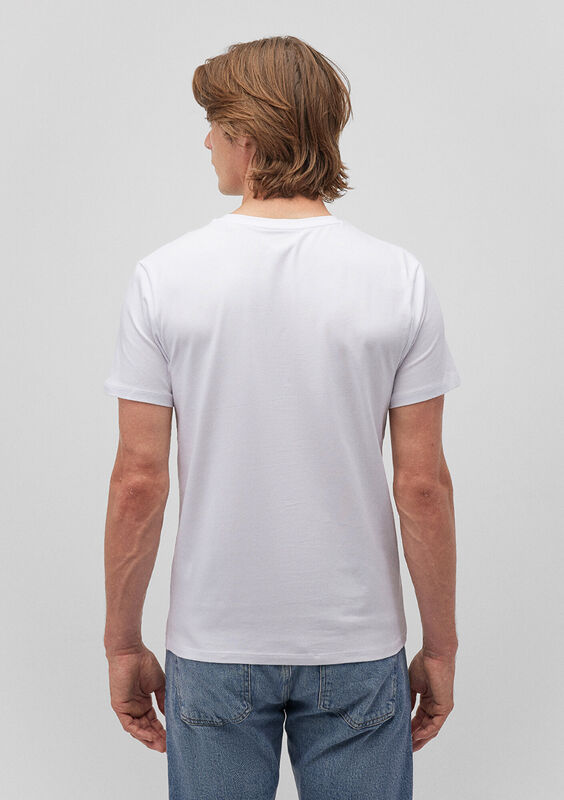 STRETCH V YAKA TİŞÖRT Erkek Beyaz T-Shirt - M061748