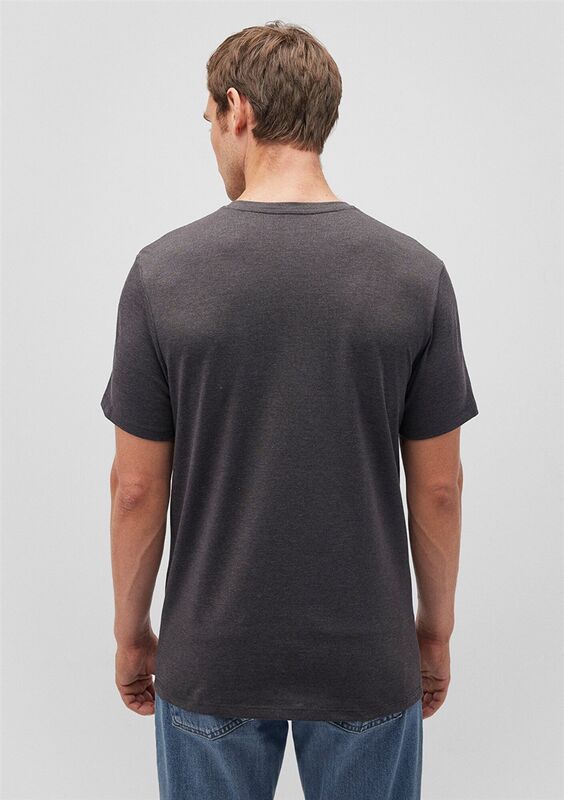 STRETCH V YAKA TİŞÖRT Erkek Gri T-Shirt - M061748