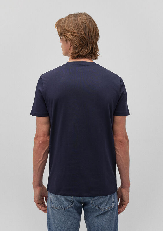 STRETCH V YAKA TİŞÖRT Erkek Koyu Mavi T-Shirt - M061748