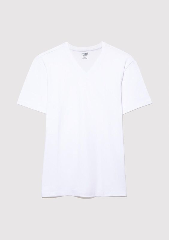STRETCH V YAKA TİŞÖRT Erkek Siyah T-Shirt - M061748