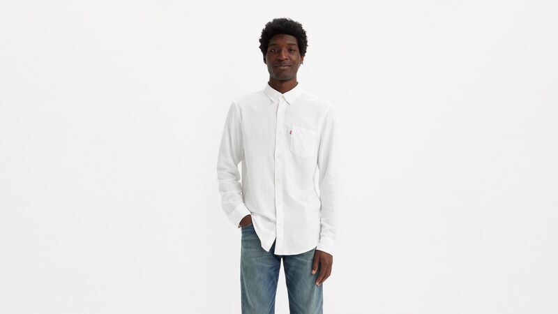 Levi's - SUNSET 1 POCKET STANDARD BRIGHT WHITE P Erkek Beyaz Gömlek - 85746