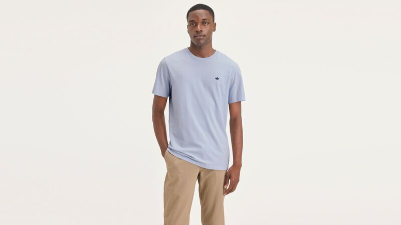 Dockers - T3 CREWNECK TEE ARCTIC ICE Erkek Mavi T-Shirt - A3143