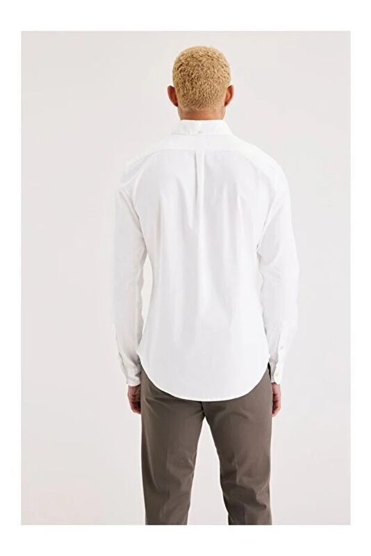 T3 OXFORD SLIM LUCENT WHITE Erkek Yeşil Gömlek - A8816