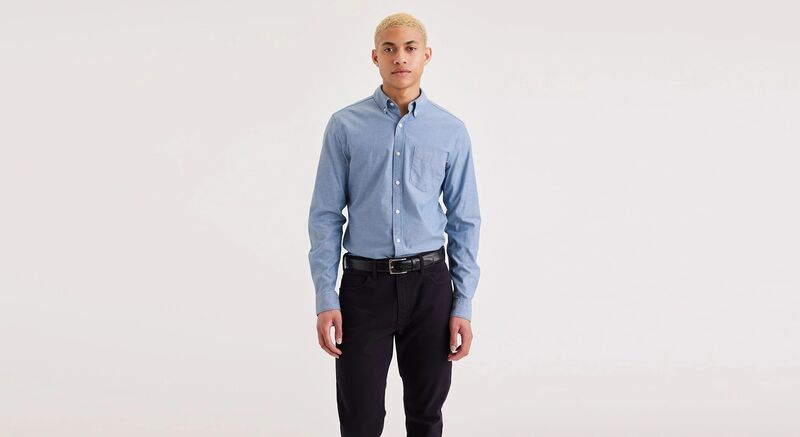 Dockers - T3 OXFORD SLIM OAK TREE OXFORD DELFT PAT Erkek Mavi Gömlek - A8816