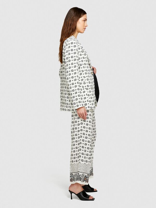 Tamamı Desenli Çift Düğmeli Maskülen Kesim Blazer Ceket Kadın Pembe Ceket - 324P2VJDLW024