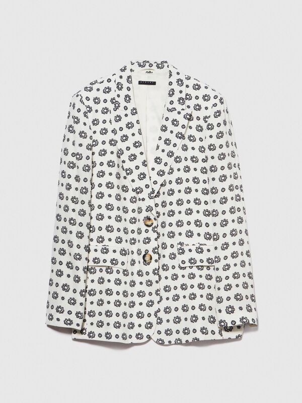 Tamamı Desenli Çift Düğmeli Maskülen Kesim Blazer Ceket Kadın Pembe Ceket - 324P2VJDLW024