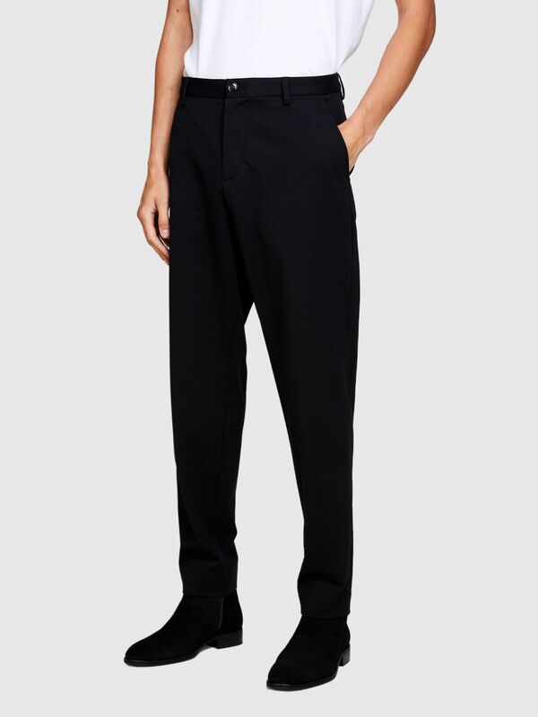 Tapered Fit Chino Pantolon Erkek Siyah T-Shirt - 323A485SSF035