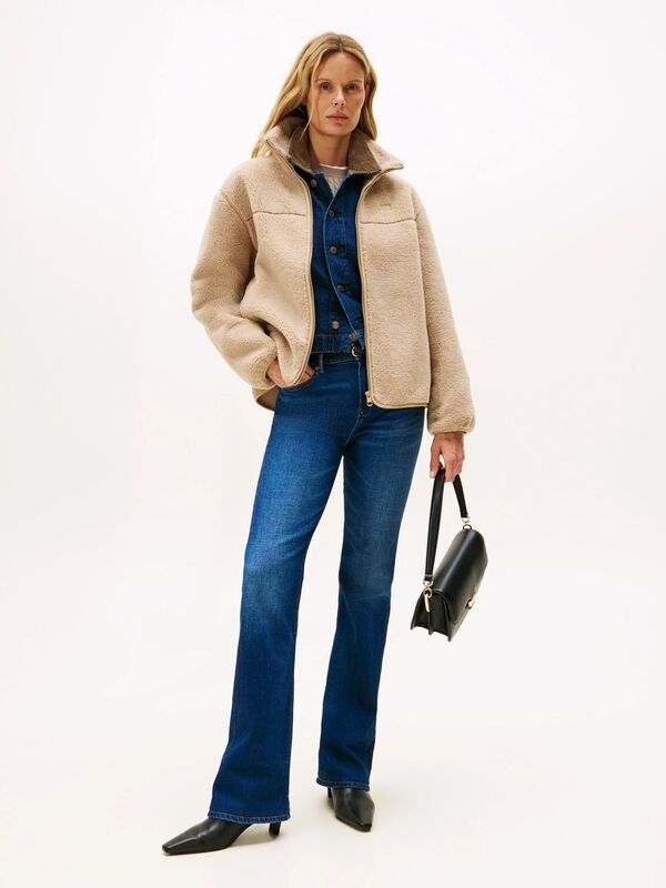 TEDDY ZIP UP REG JACKET Kadın Bej Mont - WW0WW48260