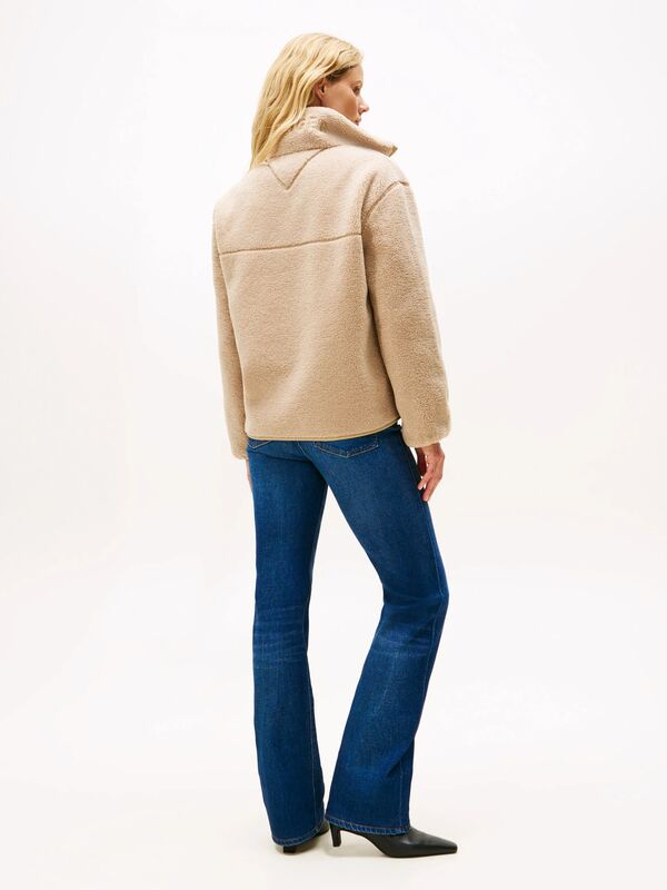 TEDDY ZIP UP REG JACKET Kadın Bej Mont - WW0WW48260