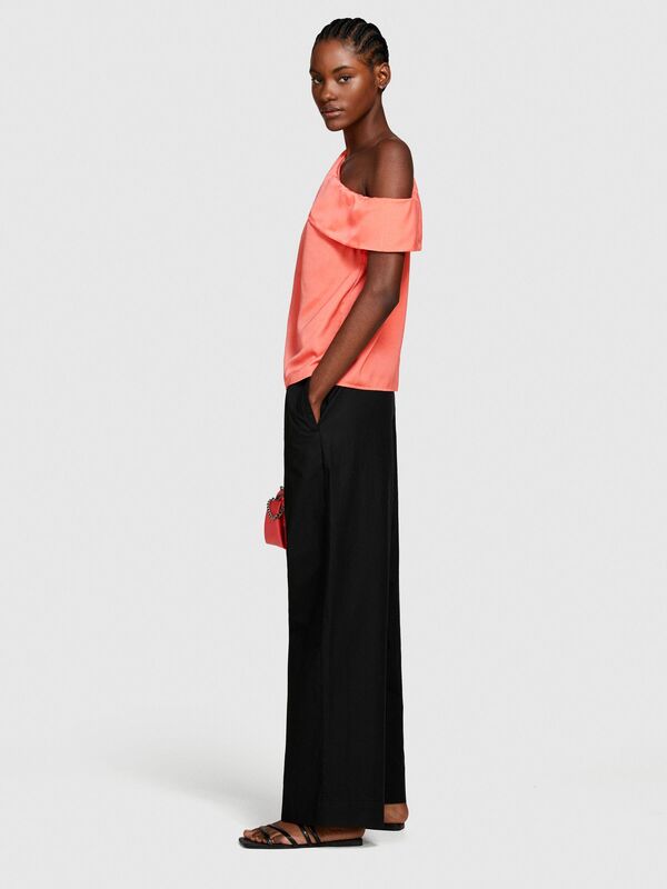 Tek Omuzlu Yaka Detaylı Kolsuz Bluz Kadın Düzenlenecek Bluz - 324P51MGLH017