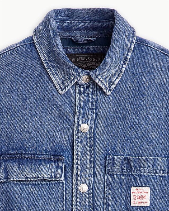 TELEGRAPH OVERSHIRT GET INVOLVED T OW Erkek Mavi Ceket - LA8582