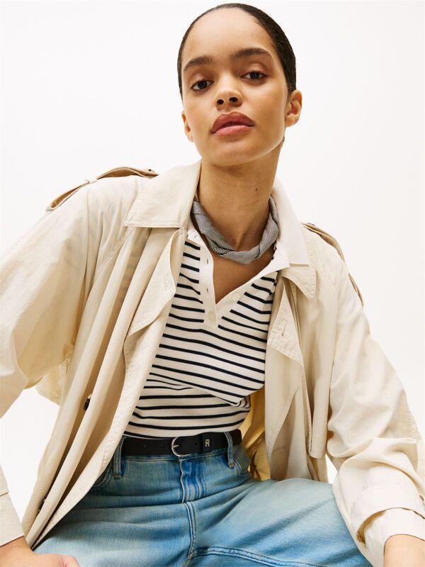 Tommy Hilfiger - TH ELEVATED FLAG SILK SQUARE Kadın Mavi Atkı - AW0AW17629