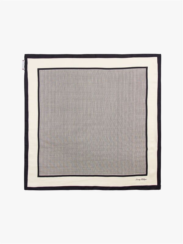 TH ELEVATED FLAG SILK SQUARE Kadın Mavi Atkı - AW0AW17629